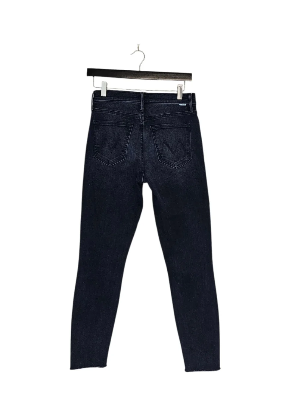 MOTHER Stunner Zip Ankle Fray High Rise Skinny Dark Blue‎ Jeans 28 Preowned